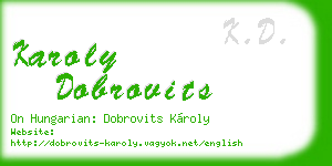 karoly dobrovits business card