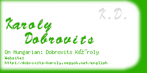 karoly dobrovits business card